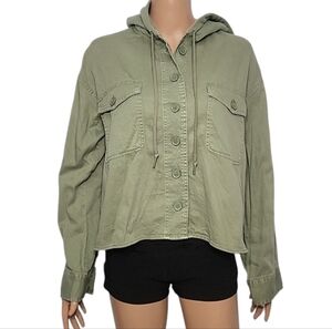 American Eagle Outfitters‎ Women's Green Hooded Jacket Size M Medium